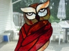 Stained glass owl