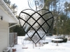Patchwork heart made with varying clear glass textures.