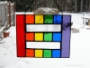 Equality rainbow stained glass in in reverse