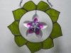Mixed media - stained glass wreath with scale maille flower