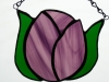 Single purple tulip stained glass suncatcher