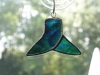 Stained glass whale tail ornament