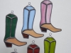 Stained glass riding boots ornament