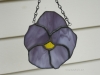 stained glass purple pansy