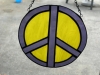 stained glass peace sign