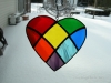 Stained glass rainbow/patchwork heart