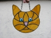 stained glass cat face