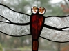 red/orange stained glass dragonfly