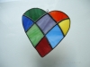 Simpler patchwork heart in randomly placed rainbow colors